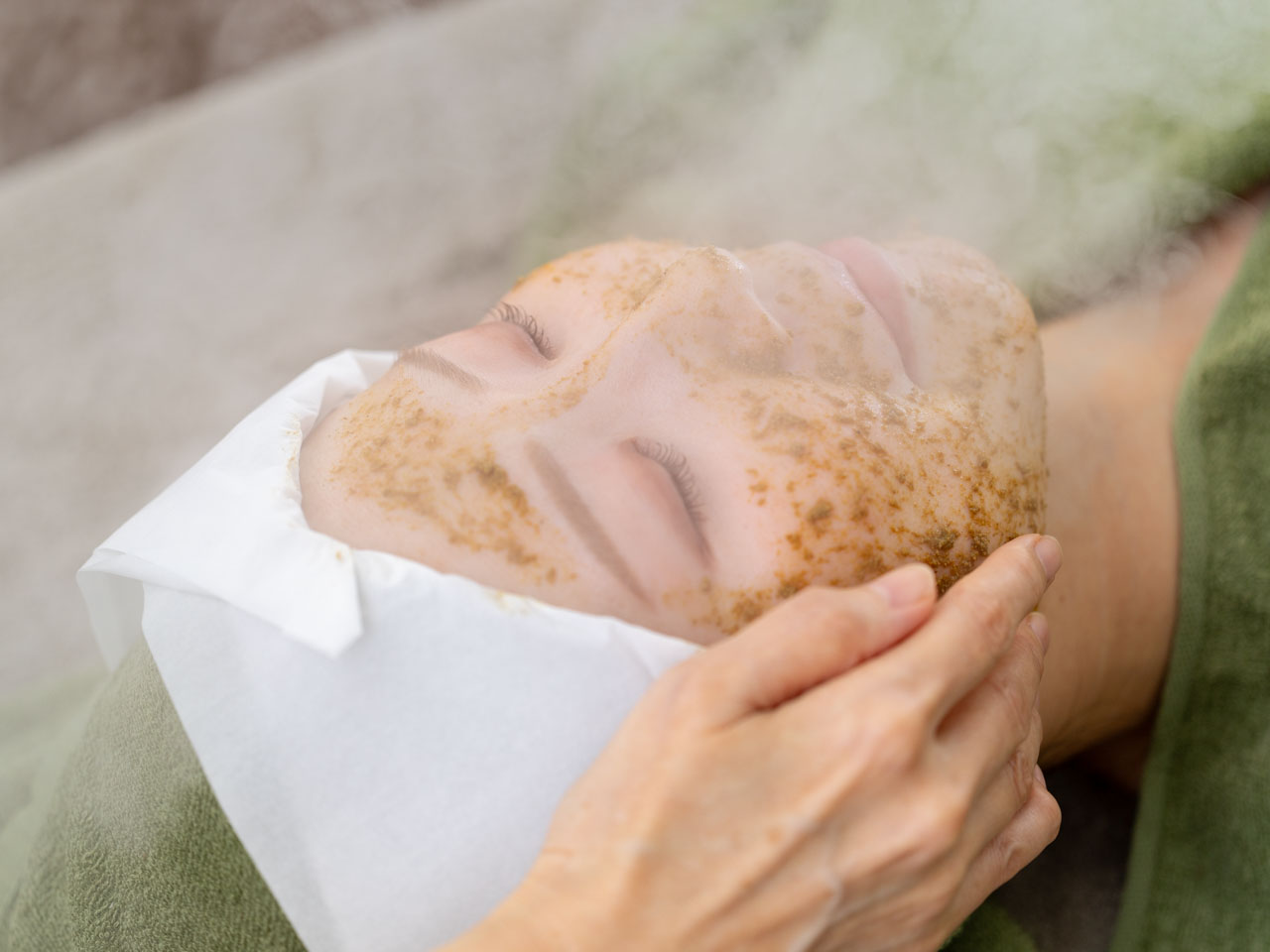 Close-up view of natural plant extracts used in skincare